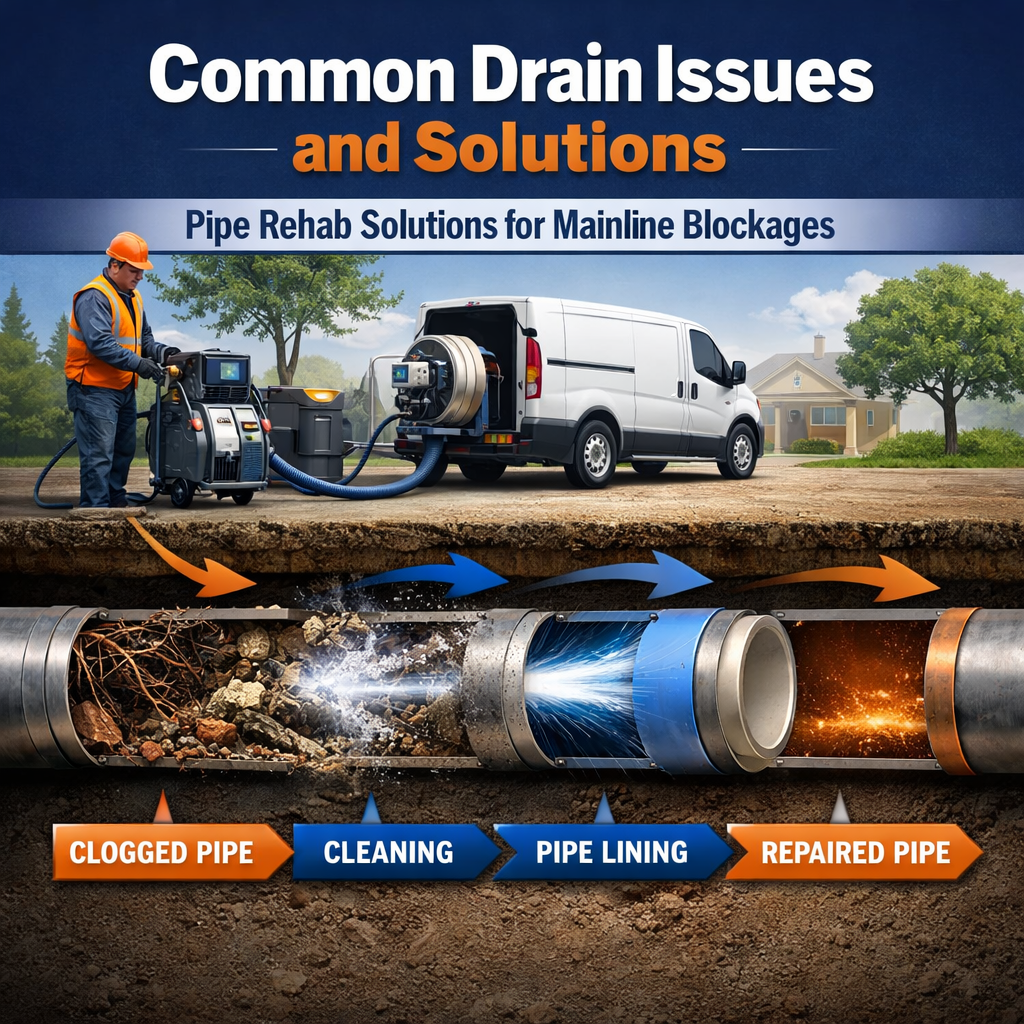 Common Drain Issues and Solutions: Pipe Rehab Solutions for Mainline Blockages
